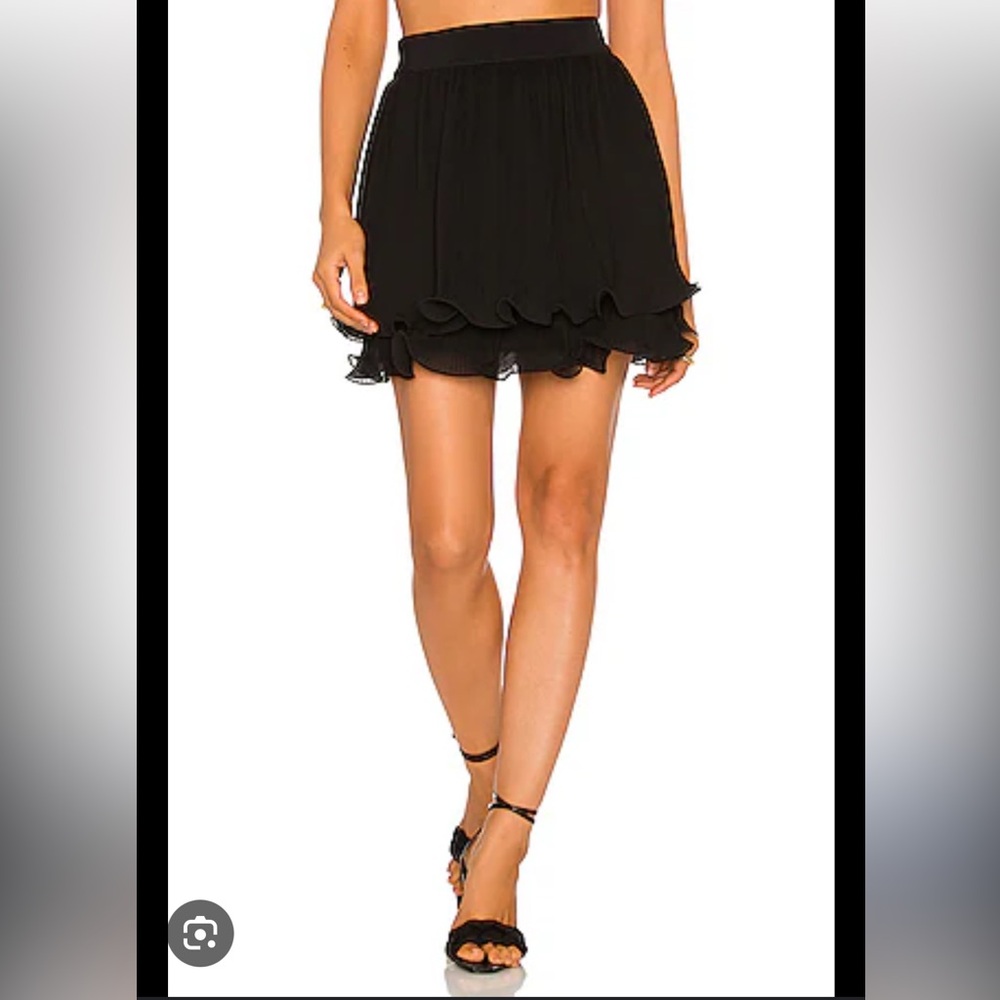 MILLY Ria Black Chiffon Ruffle Skirt in size 4 Mini Bubble Skirt